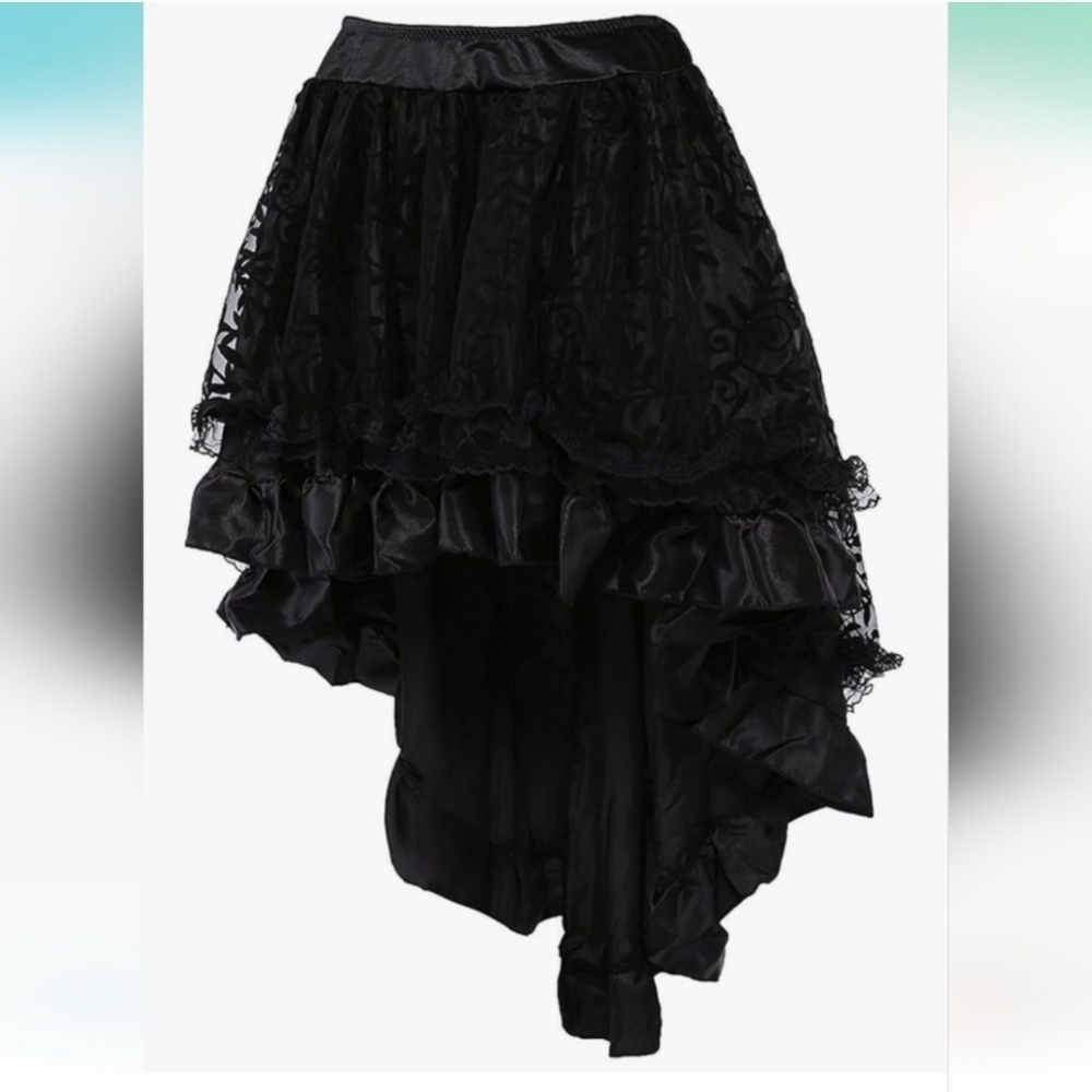 Zhitunemi Women's Steampunk Costume Victorian Hi Low Corset Skirt.